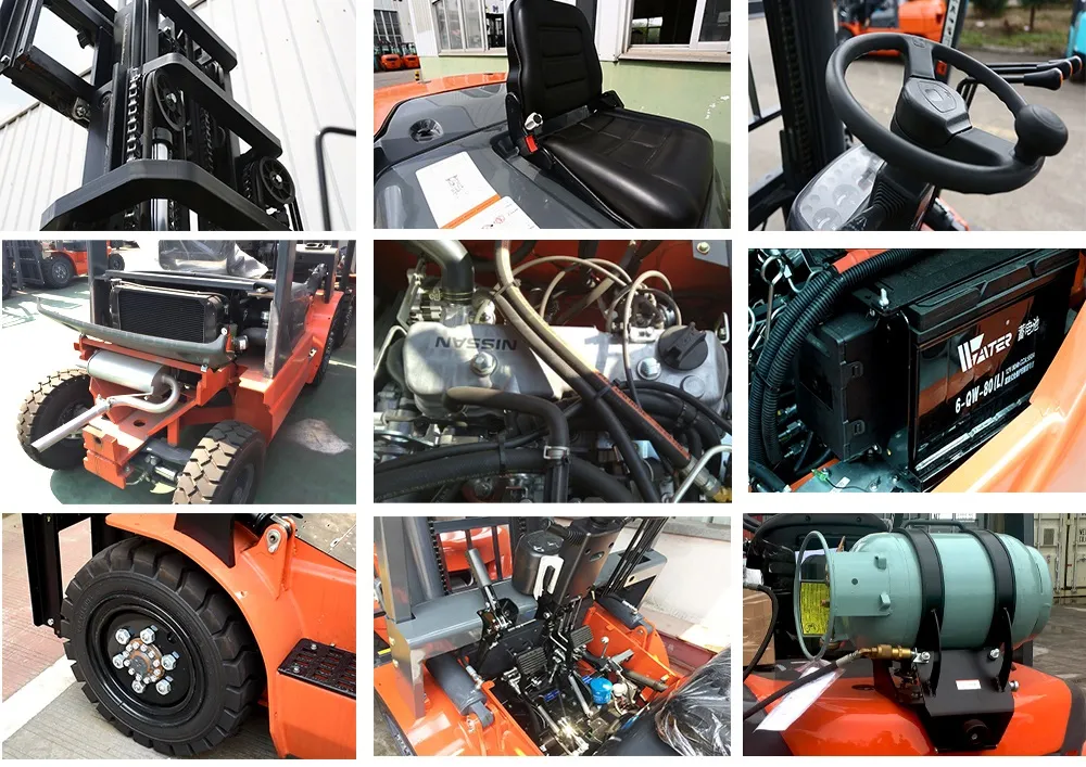 LPG gasoline Forklift 1.5 Ton 2 Ton 3 Ton Dual Fuel Gasoline Gas Forklift Cushion Tire Propane Forklift